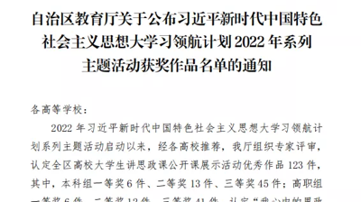 【喜报】我校学生荣获2022年全区高校大学生讲思政课公开课展示活动三等奖